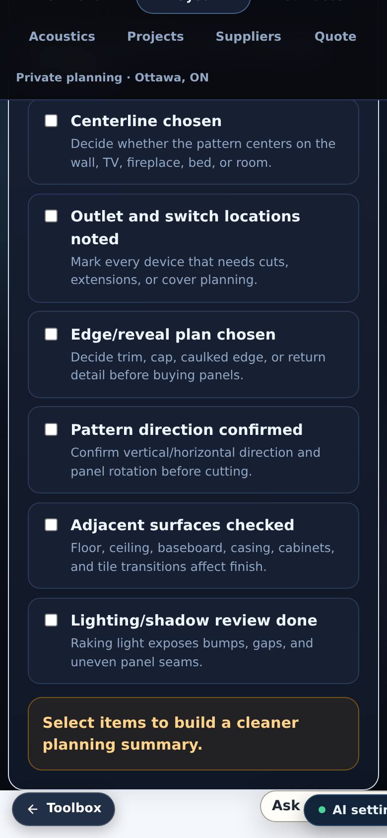 How the panels lay out on your wall.