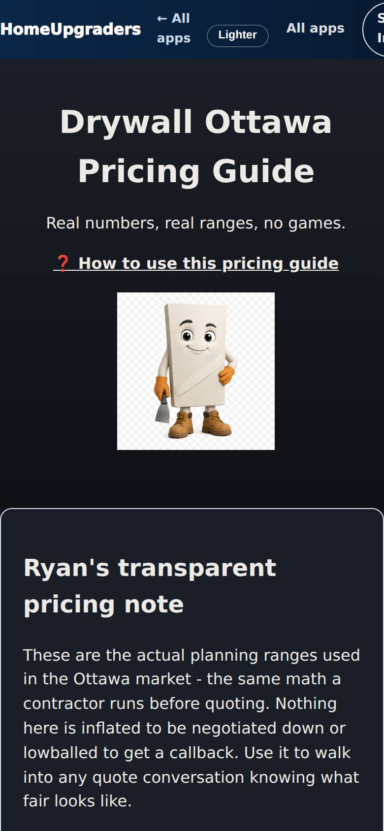 The pricing guide opens with Ryan's transparent pricing note and "Before you touch anything".