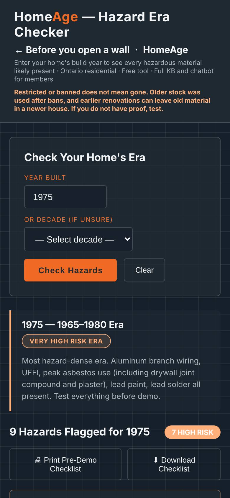The whole-house list for that era.