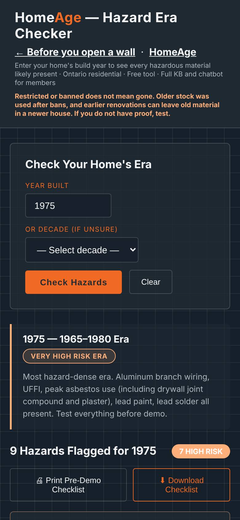 A pre-demolition checklist downloads.