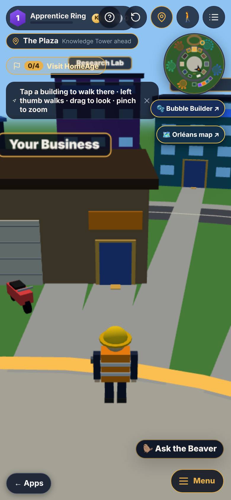 The plaza, Your Business, the ring at the top.