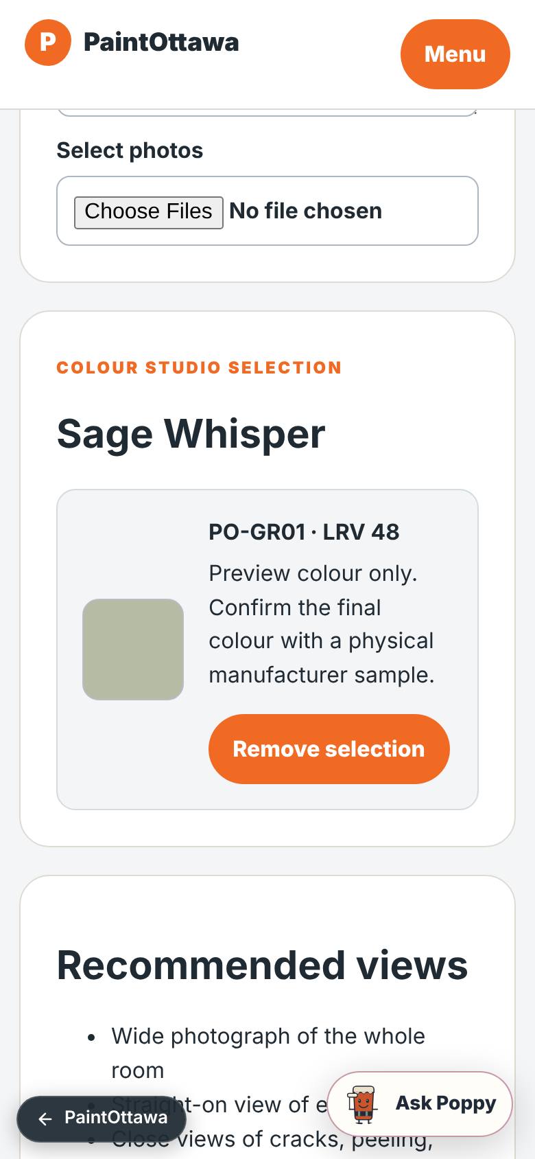 The Photo Project File shows your Studio colour.