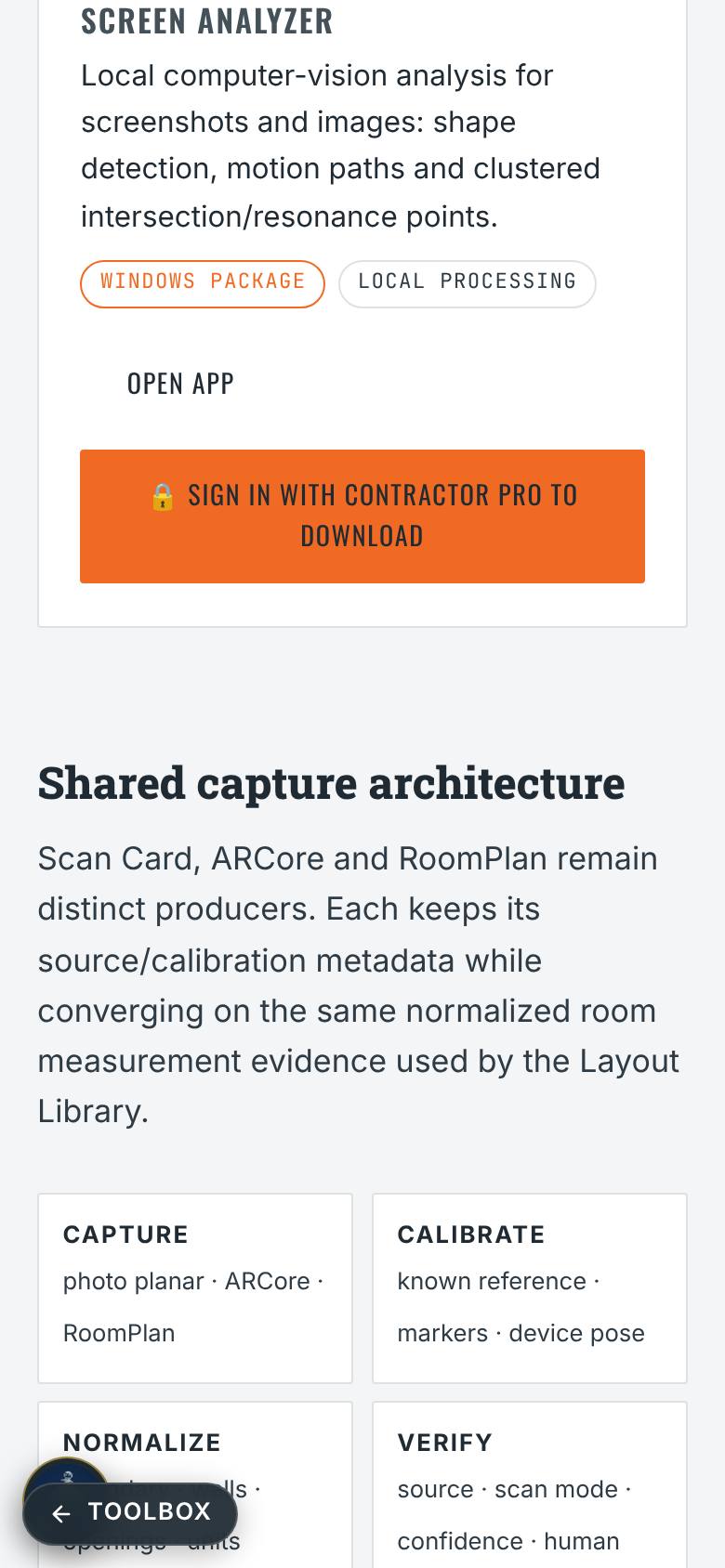 Tile Matchmaker scanner, Screen Analyzer, the capture flow.