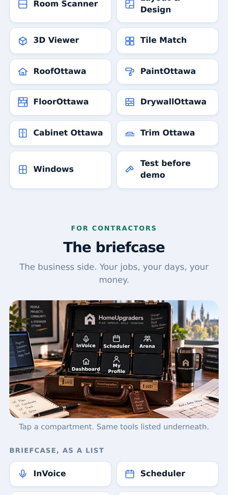The apps for running a job — scheduling, invoicing and the like.