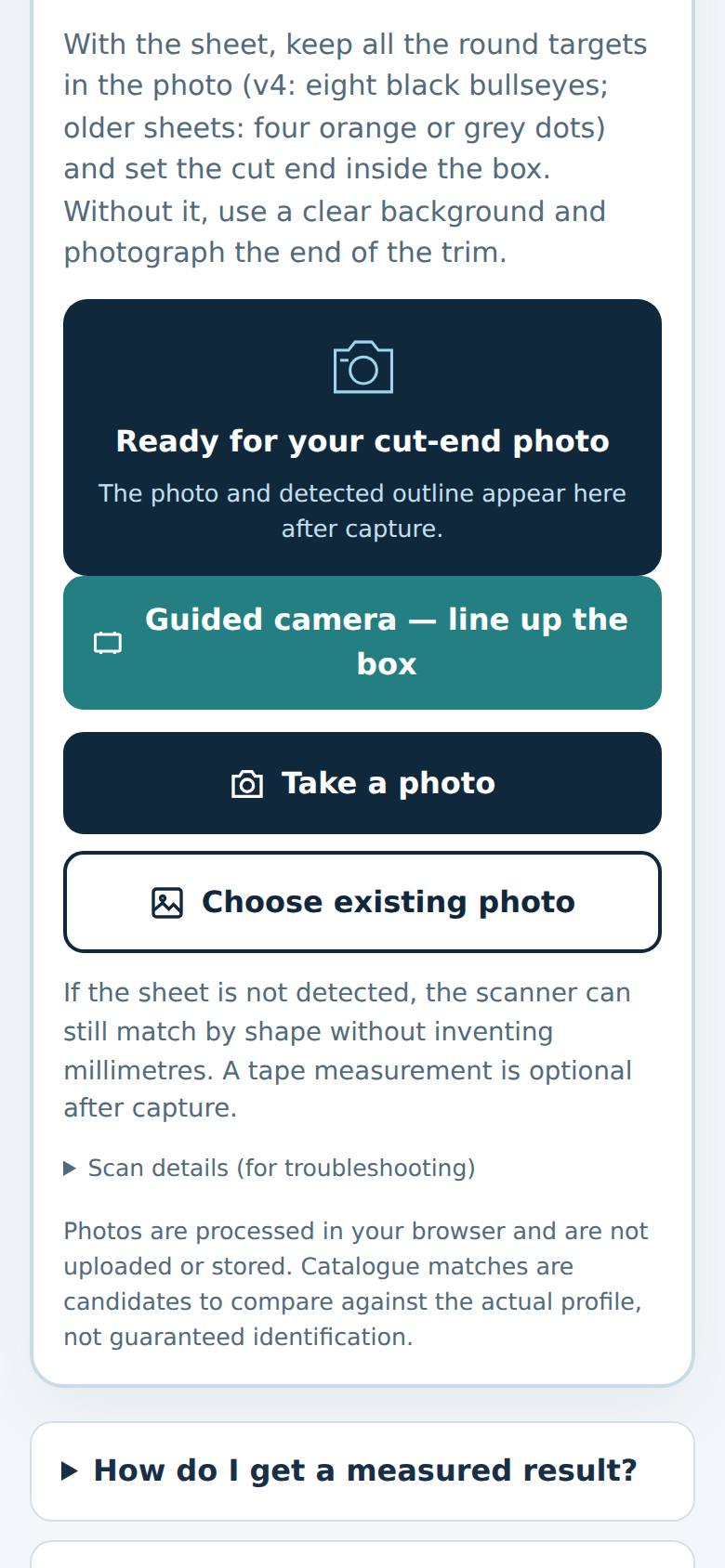 Not tested here: this step needs a real photo of a trim cut end, taken on your phone. The result has not been checked in this guide yet.